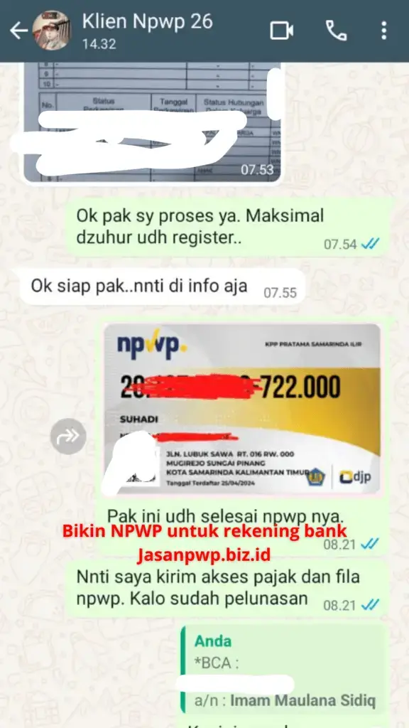 Pembuatan NPWP Pribadi untuk kerja