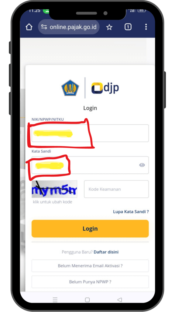 Cara masuk ke akun DJP