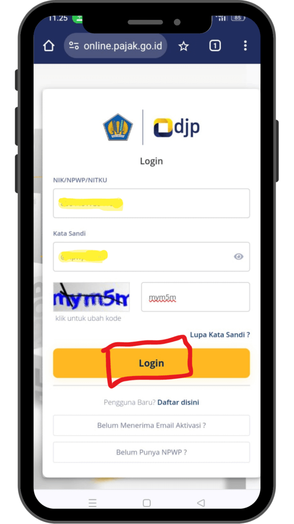 Cara masuk ke akun DJP