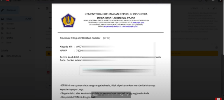 Jasa Pengerusan EFIN