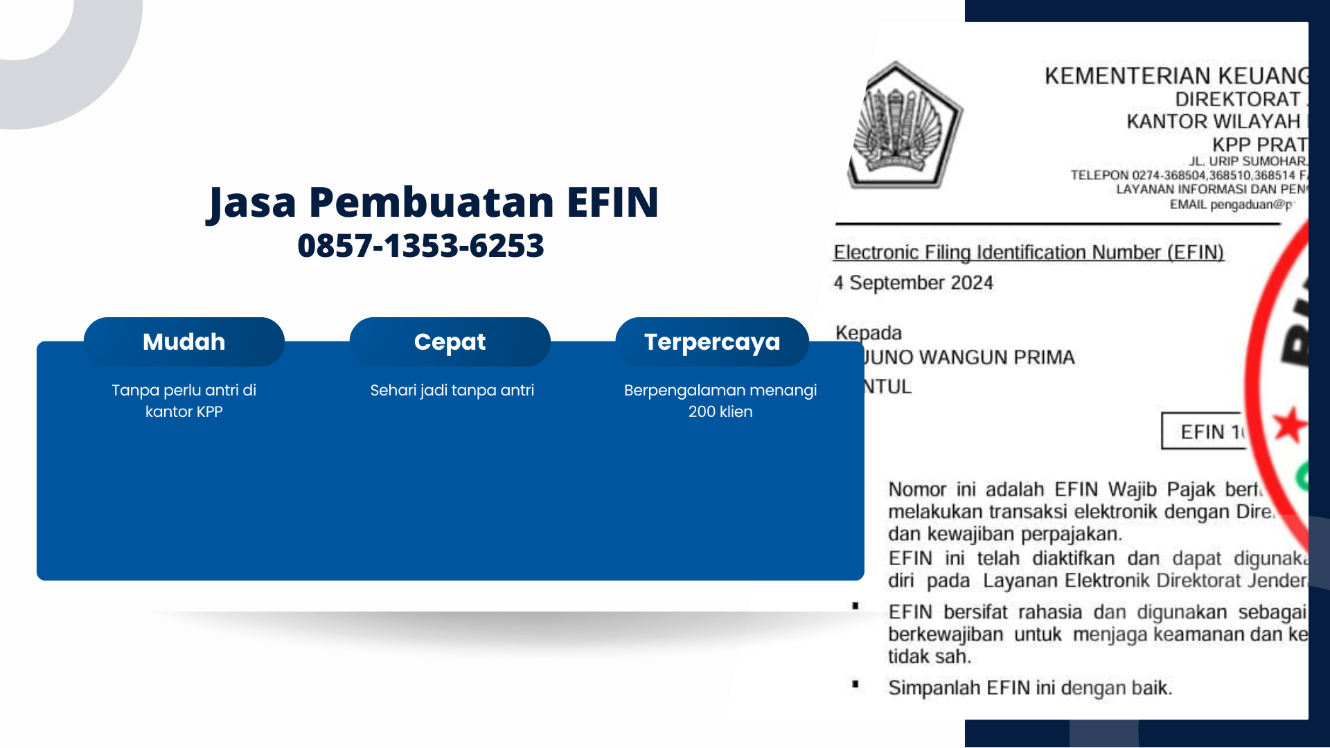 Jasa Pembuatan EFIN