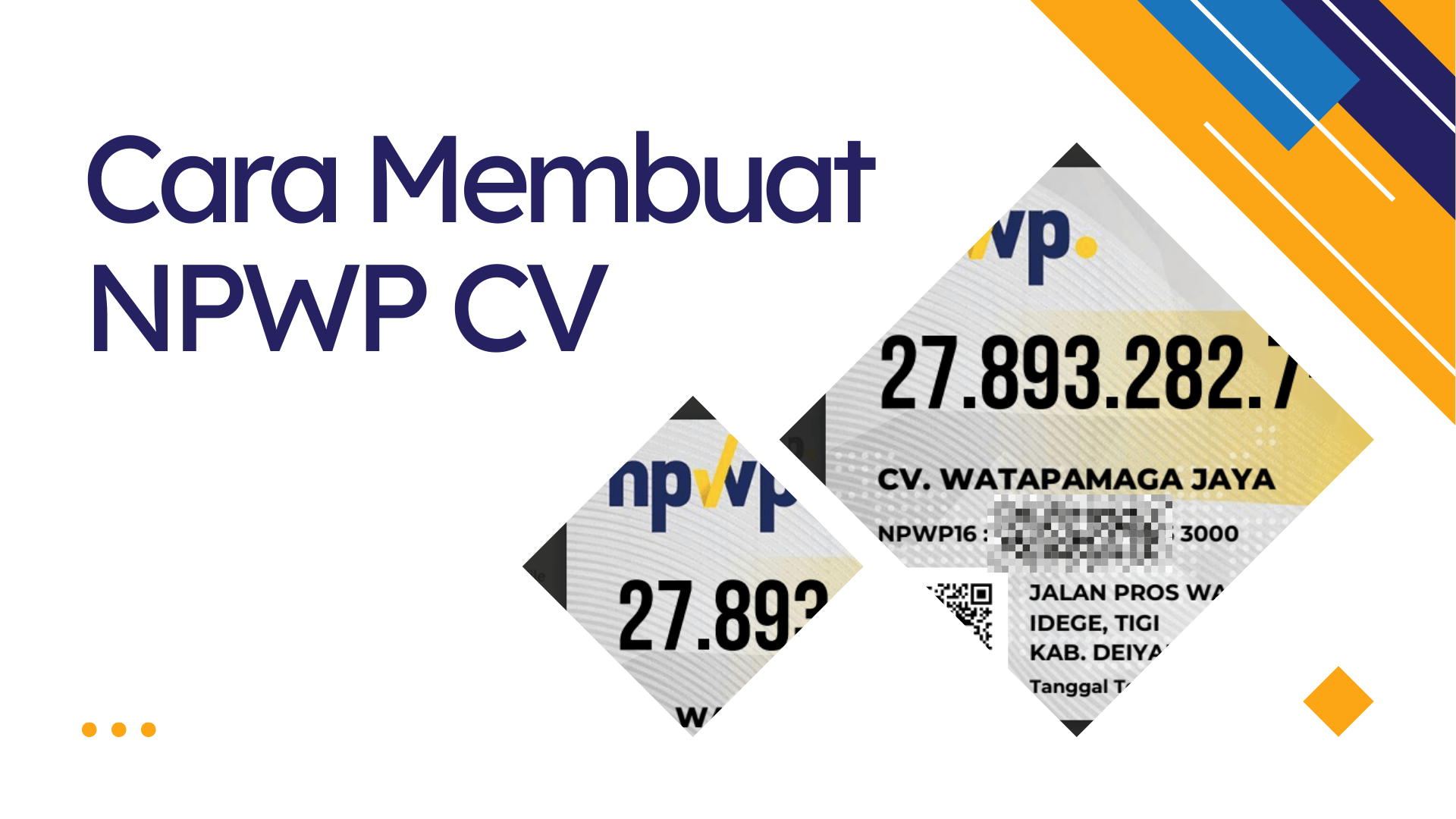 Cara membuat NPWP untuk CV