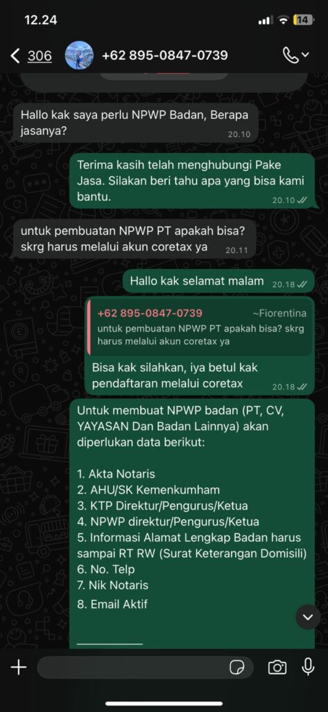 Proses Pembuatan NPWP PT